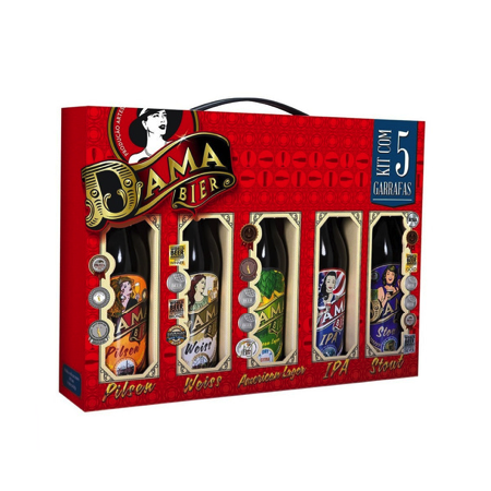 Kit 5 Cervejas Dama Bier (Pilsen, Wiess, A.L., Ipa e Stout) 355 ml