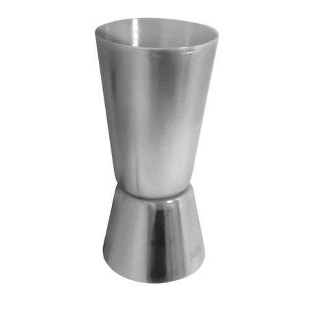 Dosador Duplo Inox Liso 25ml e 50 ml