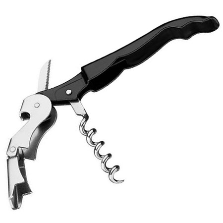 Saca Rolhas Abridor Garrafa Vinho Reforçado Inox 2 Estagios